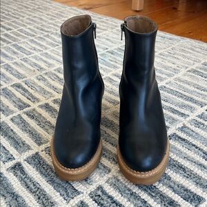 Bhava Studio Vegan Leather Wedge Booties size 7